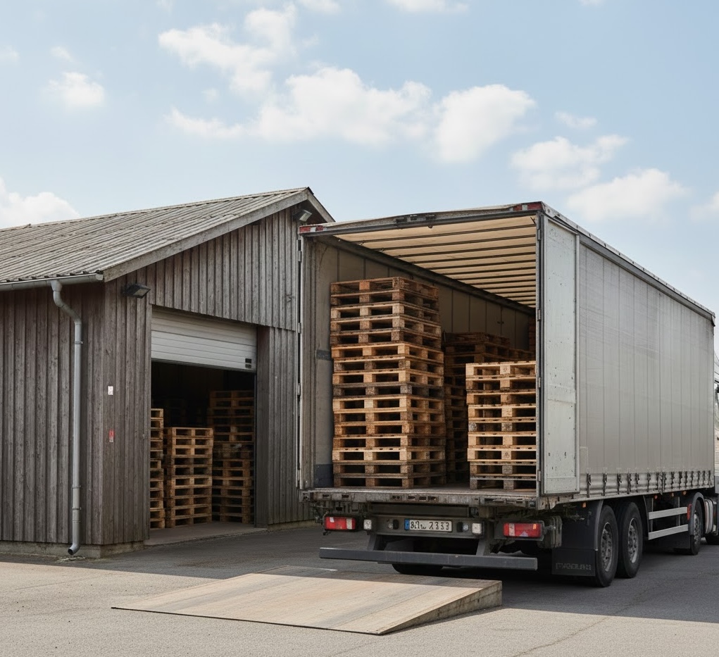 Wood and plastic pallets